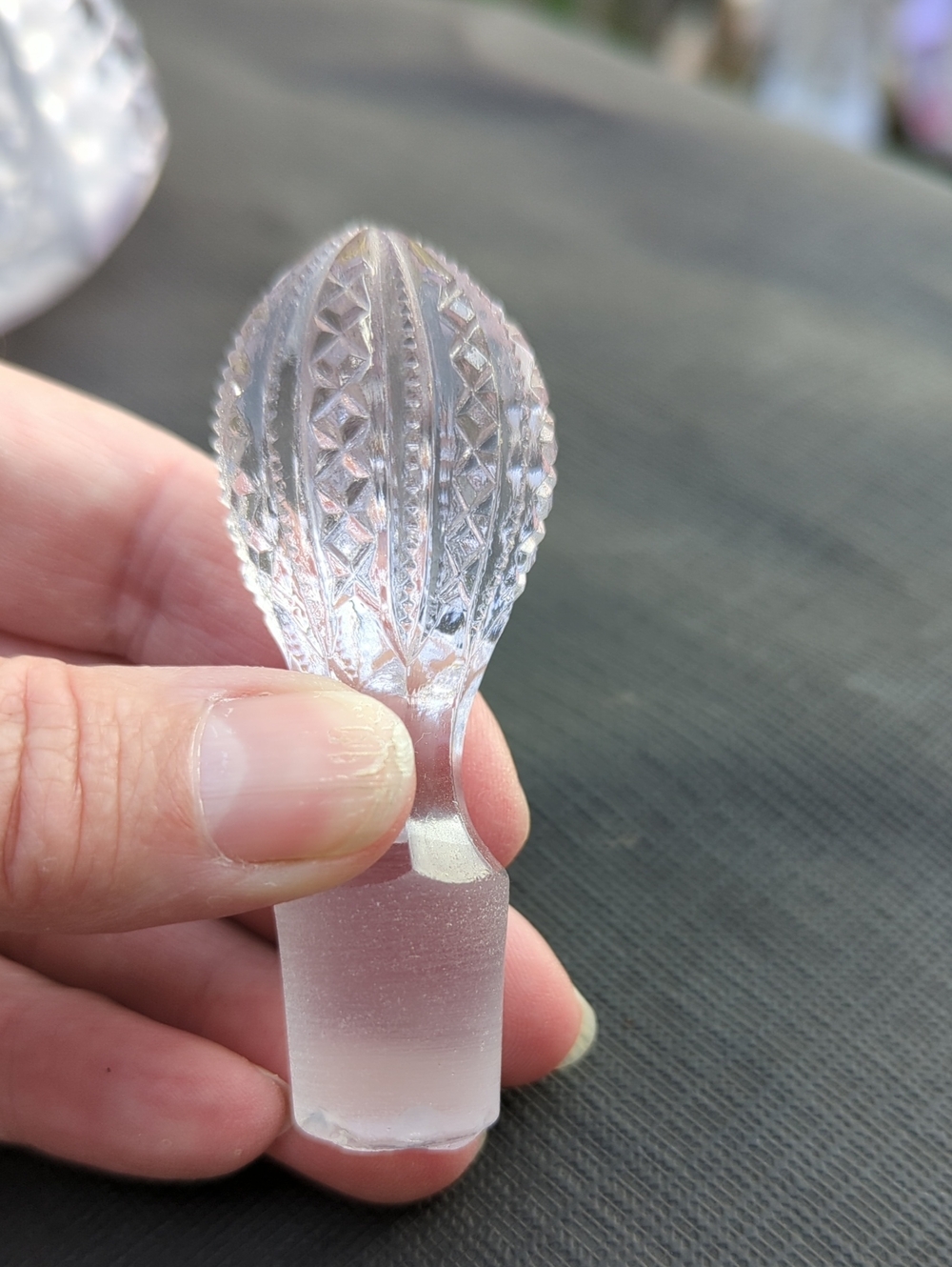 Antique 1800’s EAPG Pressed Glass 6.5” Cruet w/Stopper Pontil Base - Picture 12 of 12